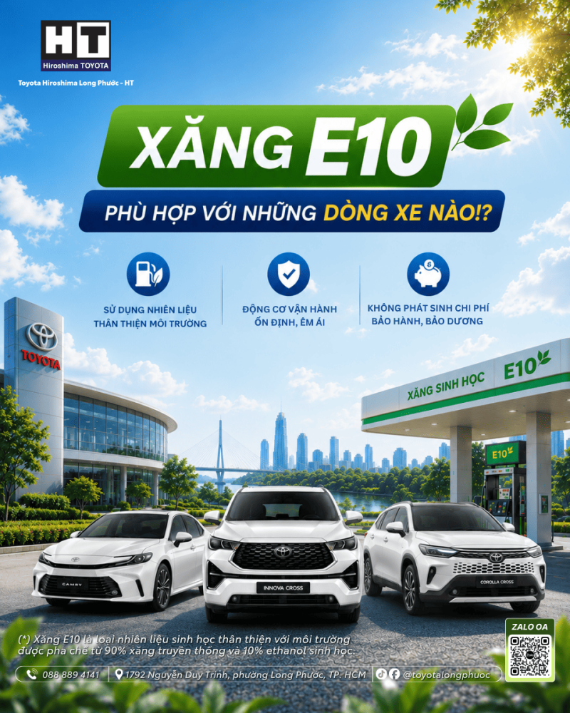 XĂNG E10 PHÙ HỢP VỚI DÒNG XE NÀO?